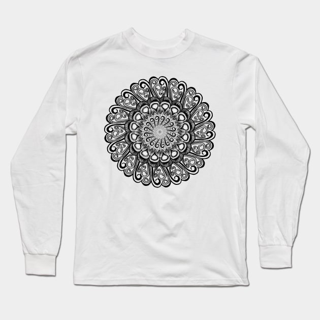 Mandala #14. Fronds and hearts mandala. Long Sleeve T-Shirt by wiccked